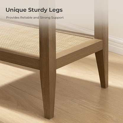 SICOTAS Rattan Nightstands Set of 2 Bedside Table - Image 5
