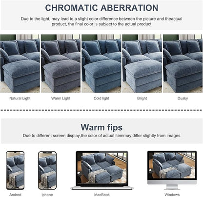 58" Cloud Couch Loveseat, Deep Seat Modular Sectional Sofa - Image 6