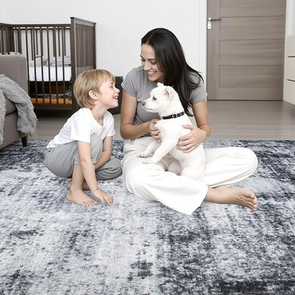 6x9 Area Rug Living Room Rug: Washable Modern Abstract Soft Thin Rug Indoor - Image 9
