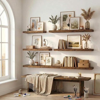 12 inch Deep Floating Shelves for Wall, 24 inch Wide Engineered Wood Wall - Image 7
