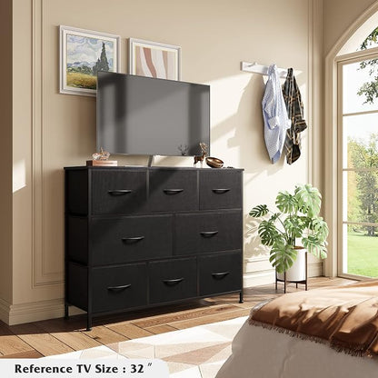WLIVE 8 Drawer Dresser for Bedroom, Fabric Black Dresser - Image 2