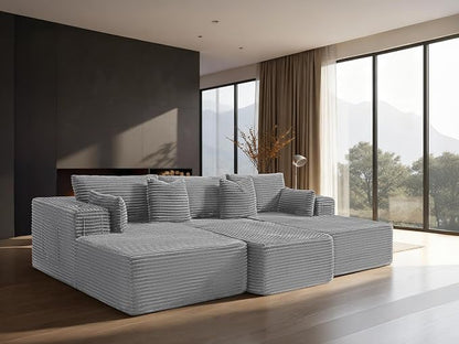108" Cloud Sectional Couch, Comfort Sleep Sofa by VYUXWO