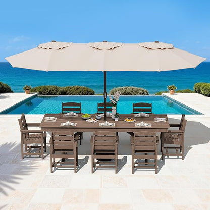 SERWALL Outdoor Dining Table, All Weather HDPE Patio Dining Table - Image 8
