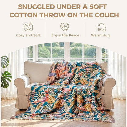 LUTBM Boho Throw Blanket for Bed Cotton Summer Blankets Bedroom Living Room - Image 4