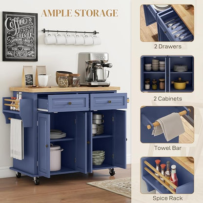 HOMCOM Kitchen Island Cart - Image 5
