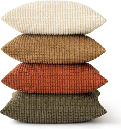 MIULEE Modern Farmhouse Decorative Pillow Covers 20x20 Inch Set of 4 Natural - Image 6