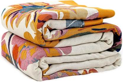 LUTBM Boho Throw Blanket for Couch 100% Cotton Soft Breathable Butterfly and by LUTBMFindYourFreeSpiritatHome
