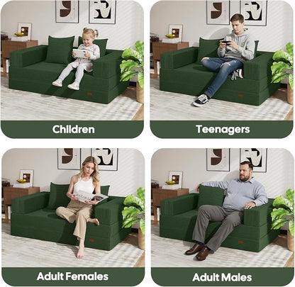 COMAX Futon Sofa Bed, 4‑in‑1 Convertible Sofa Bed, Folding Boneless Couches - Image 4