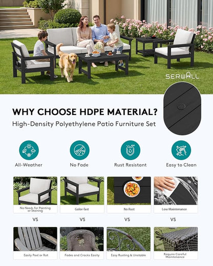 SERWALL HDPE Patio Furniture Set - Image 4