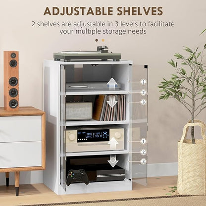 HOMCOM Media Cabinet, 4-Tier Stereo Cabinet - Image 4