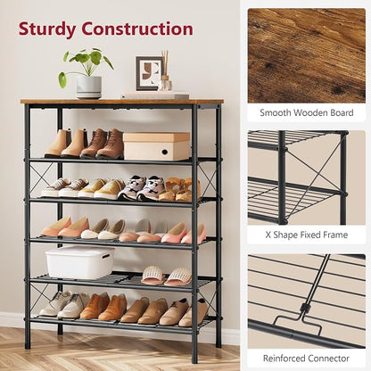 Tajsoon 6 Tier Free Standing Shoe Rack - Image 5
