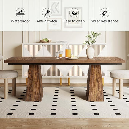 LITTLE TREE Dining Table for 4-6 People, Wooden Table, Rectangle Furniture - Image 7