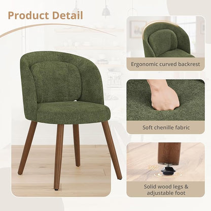 LUE BONA Dining Chairs Set of 6, Modern Upholstered Kitchen Chairs - Image 4