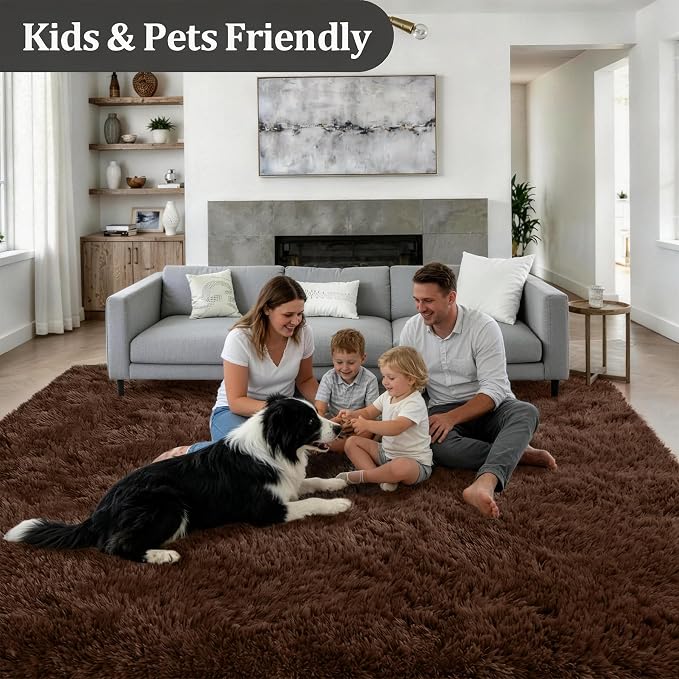 Fluffy 4x6 Area Rugs for Living Room Bedroom: Ultra Soft Shag Rug Non-Slip - Image 4