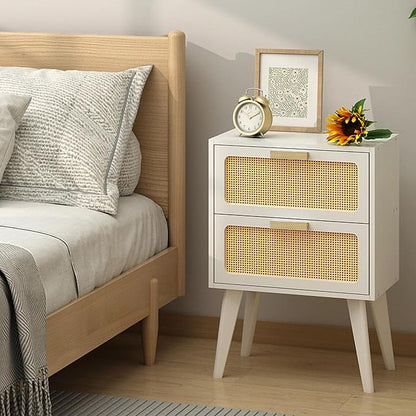 YAUKOMEL White Nightstand, Wood End Table, Side Table - Image 5
