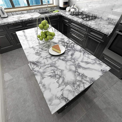 Livelynine Marble Wall Paper 15.8x394 Kitchen Wallpaper Self Adhesive Renter - Image 2