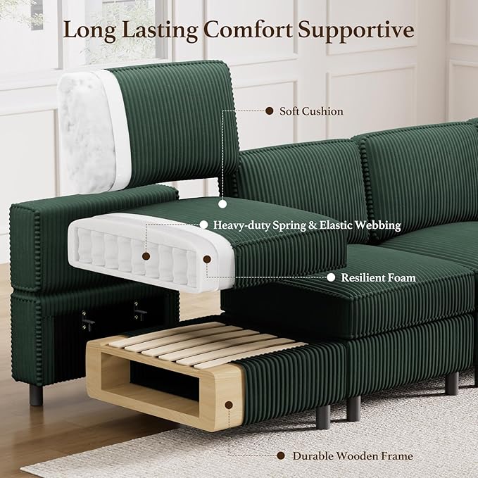 Belffin 5 Seats L Shaped Sectional Couch - Image 7