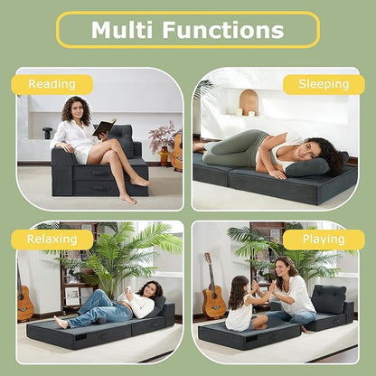 Folding Sofa Bed, 4 in 1 Convertible Sleeper Chair - Image 5