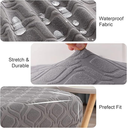 Genina Waterproof Chair Covers for Dining Room, Stretch Jacquard Dining Chair - Image 3