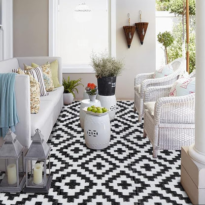 SAND MINE Waterproof Outdoor Rug 4x6 ft, Plastic Reversible Rug, Modern Area Rug - Image 5