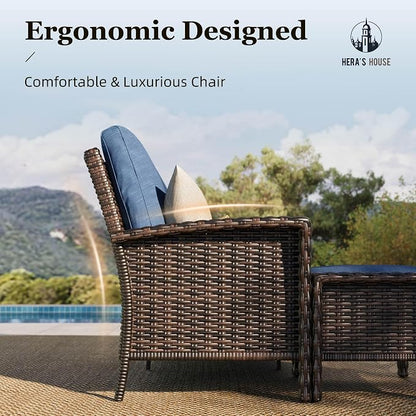 HERA'S HOUSE Outdoor Wicker Swivel Chairs - Image 6