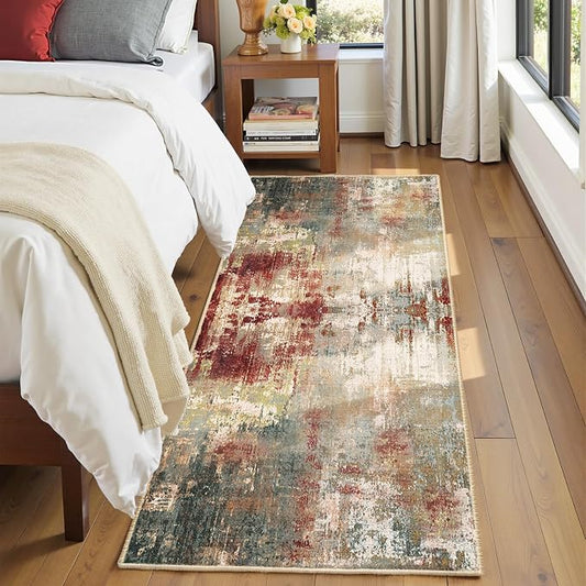 RELEANY Washable Area Rugs 2'x6' Non-Slip Modern Abstract Soft by RELEANY