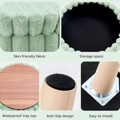 Wimarsbon Storage Ottoman, Modern Round Footrest - Image 6