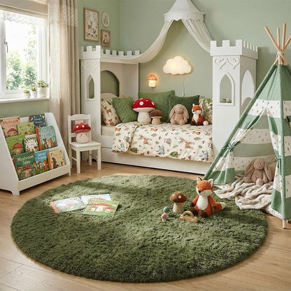 Amdrebio Olive Green Round Rug 4Ft - Image 3