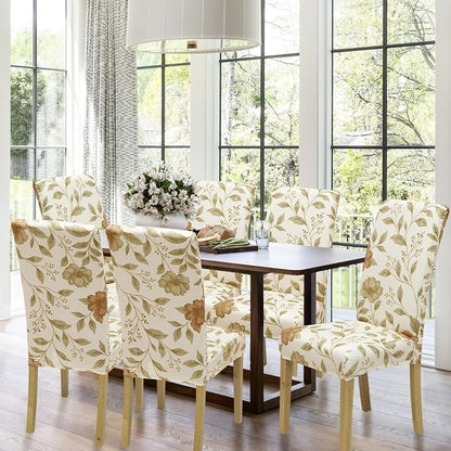 BIETYONE Stretch Dining Chair Covers Set of 6, Soft Removable Washable Kitchen - Image 2