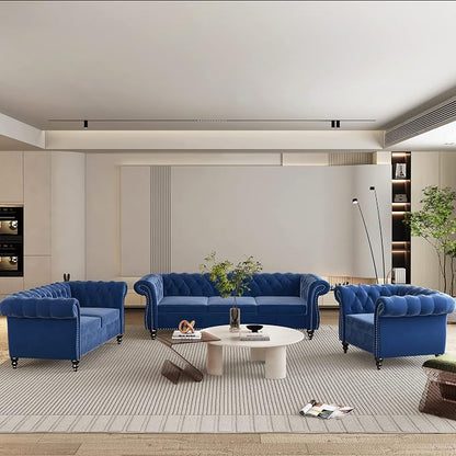QHITTY 2 Piece Living Room Set, Sectional Chesterfield Sofa Chair Contemporary - Image 9