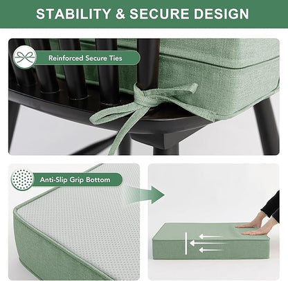 Summsun Outdoor Cushions for Patio Furniture, Faux Linen Water Resistant - Image 4