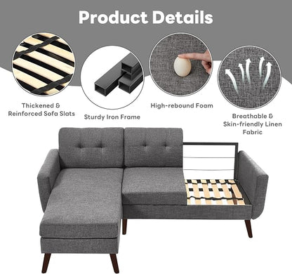 Tbfit L Shaped Couch Sofa, 3 Seater Sofas - Image 5
