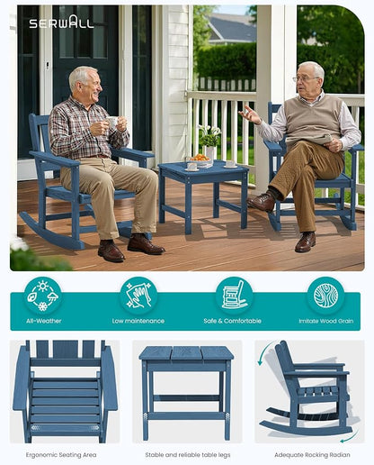 SERWALL Outdoor Rocking Chairs Set of 2 - Image 7
