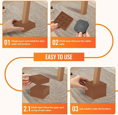 shouwuhho Furniture Risers, 8 Pack Bed Risers - Image 7