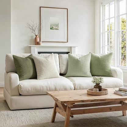 MIULEE Modern Farmhouse Decorative Spring Pillow Covers 20x20 Inch Set of 4 - Image 6