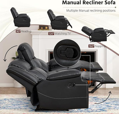 ANJ Premium Genuine Manual Reclining Sofa Set - Image 3