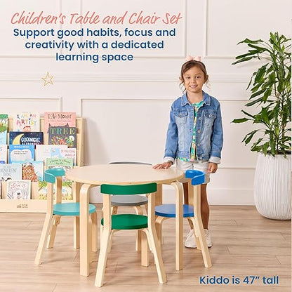 ECR4Kids Bentwood Table and Curved Back Chair Set, Kids Furniture, Contemporary - Image 3