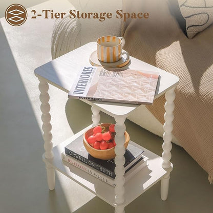 Fultyle White End Table, Small Side Table - Image 5