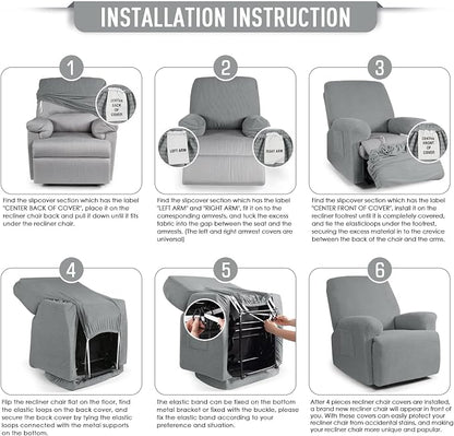 TAOCOCO Oversized Recliner Chair Covers, 1 Seater Streach Recliner Covers Soft - Image 6