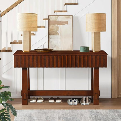 52" Wood Console Table for Entryway, Modern Sofa Table by HanStrong