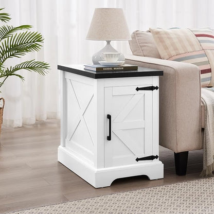 24" H Farmhouse End Table, Rustic Wood Sofa Side Table - Image 3