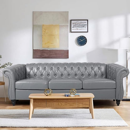 QHITTY 3 Piece Living Room Set, Sectional Chesterfield Sofa Chair Contemporary - Image 7