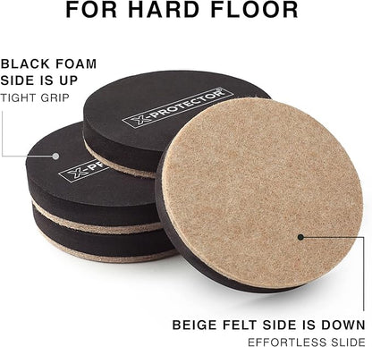Felt Furniture Sliders Hardwood Floors X-PROTECTOR – 24 PCS 2 1/2 inch - Image 4