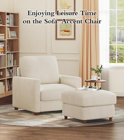 Kidirect 35.5in Oversized Accent Chair, Corduroy Reading Chair - Image 7