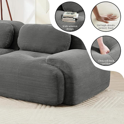 Boneless Sectional Couch, No Assembly Required, 152.7” L Shaped Modular Cloud - Image 7