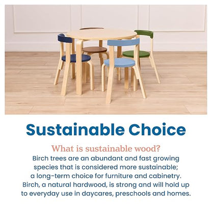 ECR4Kids Bentwood Table and Curved Back Chair Set, Kids Furniture - Image 8