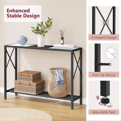 Tajsoon Console Table 41.8”, 2-Tier Entryway Table, Narrow Sofa Table - Image 5