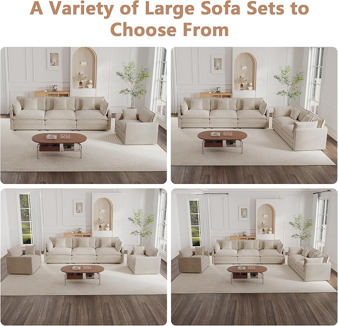 mikibama Modular Sectional Sofa, 111.5 Inch U Shaped Couch Set - Image 9