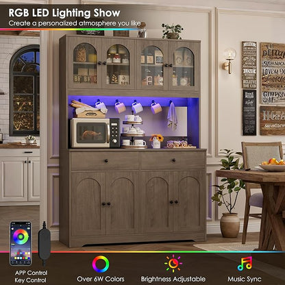HIFIT 71" LED Kitchen Pantry Cabinet - Image 4