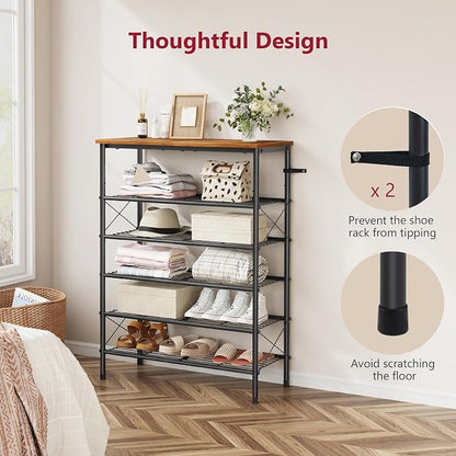 Tajsoon 6 Tier Free Standing Shoe Rack - Image 7